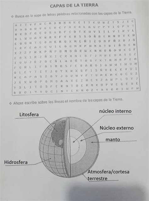 Capas De La Tierra Busca En La Sopa De Letras Palabras Relacionadas Hot Sex Picture