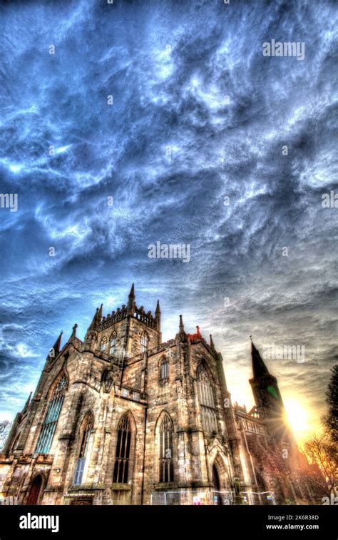 City of Dunfermline, Scotland. Artistic view of the northern façade of ...