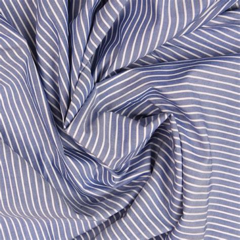 Cotton Shirting Blue Stripe Bloomsbury Square Dressmaking Fabric