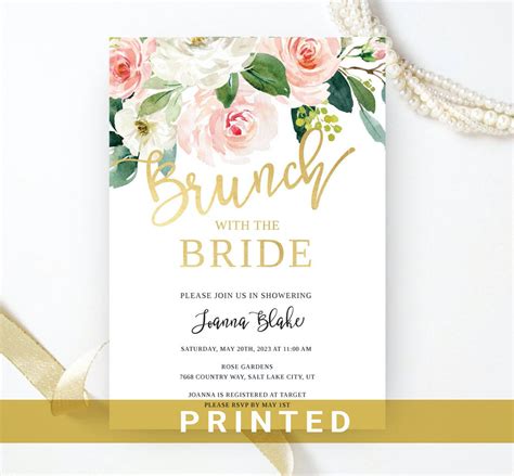 Brunch With The Bride Bridal Shower Invitation Blush Pink Etsy Canada