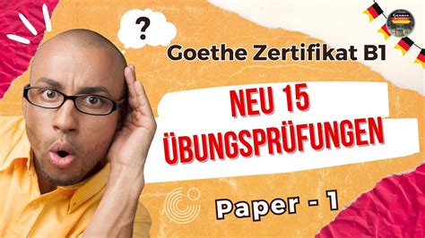 Goethe Zertifikat B Neu Bungspr Fungen Model Paper H Ren