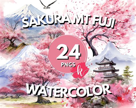 Sakura Tree Watercolor Clipart, Sakura Tree, Digital Download, Pink ...