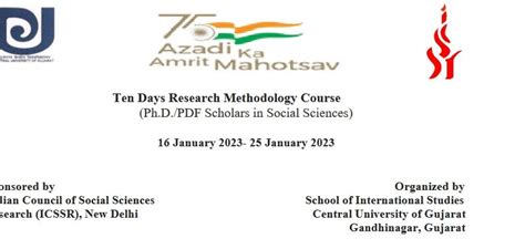 Free Ten Days Icssr Sponsored Research Methodology Course By Central