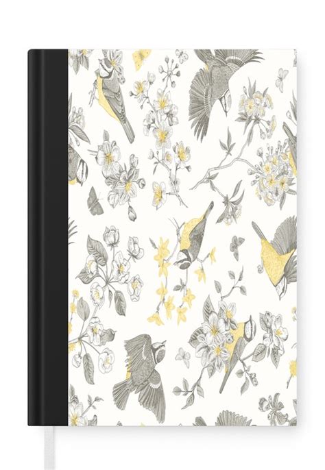 Carnet Carnet D Criture Fleurs Vogel Grijs Carnet Format