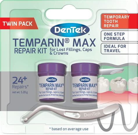 Dentek Temparin Max Home Dental Repair Kit Twin Pack For Repairing Lost