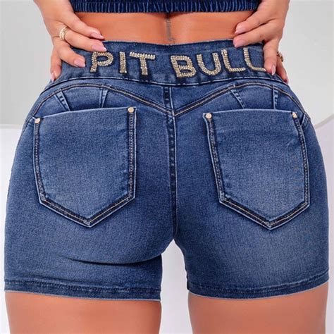 Short Pit Bull Jeans Feminino Pitbull Cós Mágico Modelador