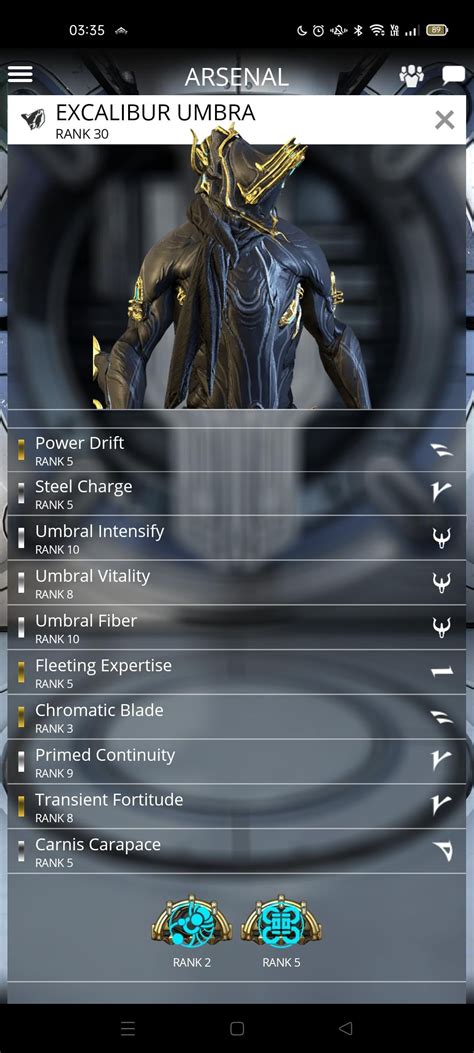 Excalibur Umbra Build With Exalted Blade Feedback Rwarframe