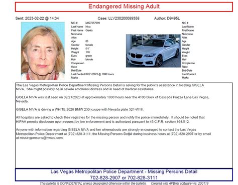 Lvmpd On Twitter Missing Persons Detail Is Asking For The