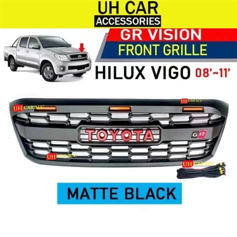 TOYOTA HILUX VIGO 2008 2011 FRONT GRILL YELLOW LED KUN26 FRONT GRILLE