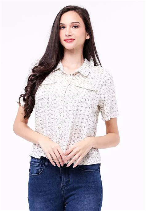 Buy Redgirl Short Sleeves With Collar Blouse 2024 Online Zalora