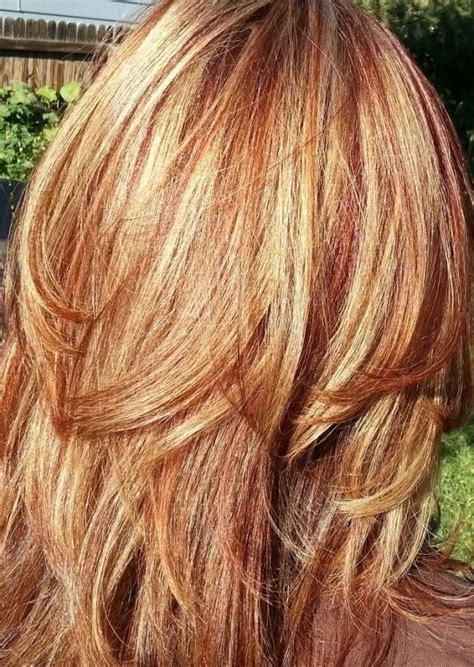Light Auburn Hair Color With Blonde Highlights