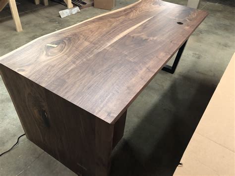 Live Edge Walnut Waterfall Desk — Pratt Woodworks