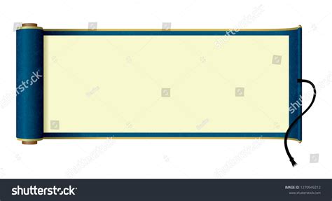 Japanese Scroll Paper Illustration Blue Stock Vector Royalty Free