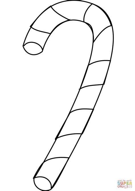 Candy Cane Outline Printable
