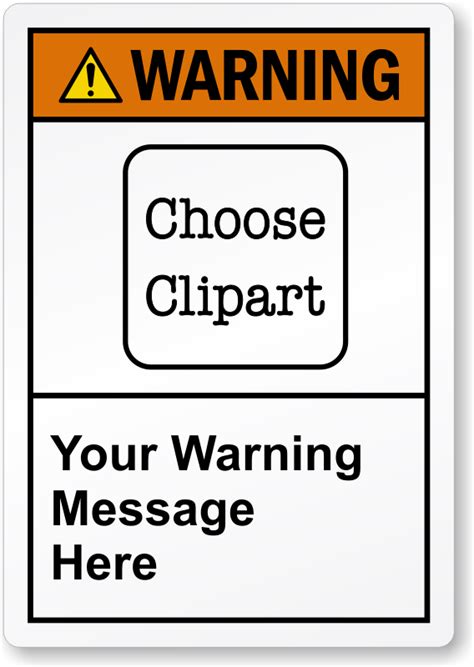 Vertical Custom ANSI Warning Label with Text and Clipart, SKU: LB-3453-W