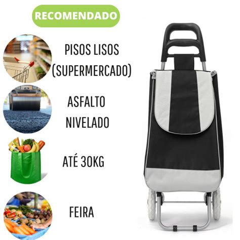 Carrinho De Compras Feira Dobrável Rodas Resistente 30Kg na