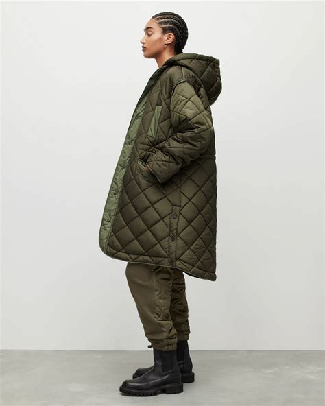 Rico Quilted Liner Coat Olive Green Allsaints Us