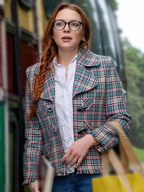 Irish Wish 2024 Lindsay Lohan Plaid Jacket