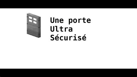 Tuto Redstone 1 Porte Ultra Sécurisé YouTube