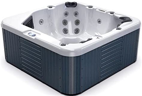 Luxuria Spas Newport Person Jet With Lounge Hot Tub Homemade White Grey Peach Frog