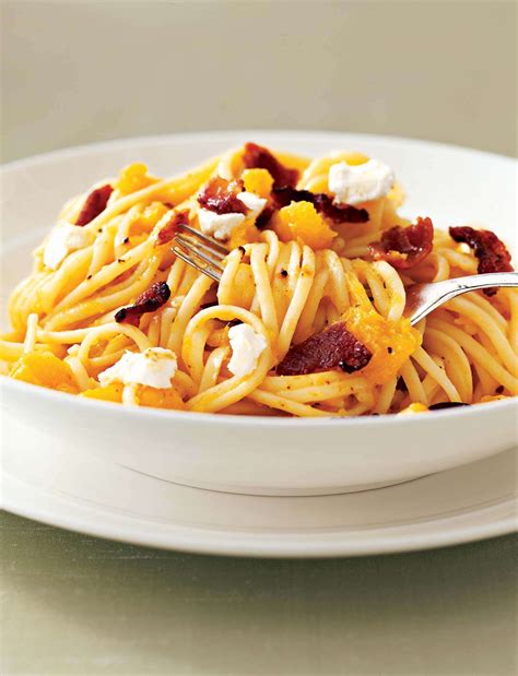 Linguine With Squash Bacon And Goat Cheese Recipe