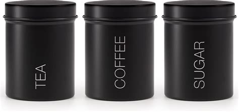 EHC Set Of 3 Airtight Tea Coffee And Sugar Canisters Set Of 3