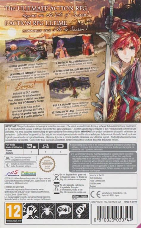 Ys Viii Lacrimosa Of Dana Box Cover Art Mobygames