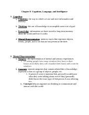 Psy Review Ch Coglangint Docx Chapter Cognition Language And