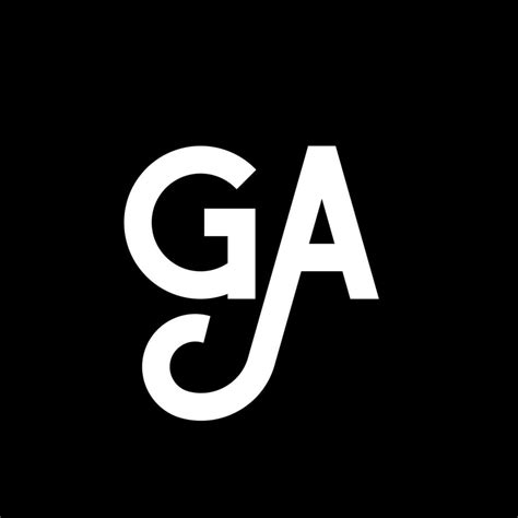 Ga Letter Logo Design On Black Background Ga Creative Initials Letter