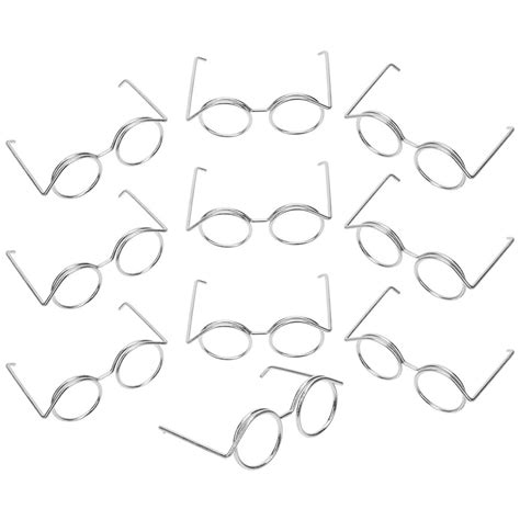 Nuolux 20pcs Doll Glasses Metal Wire Rim Door Eyewear Doll Diy Dress Up Eyeglasses Frames