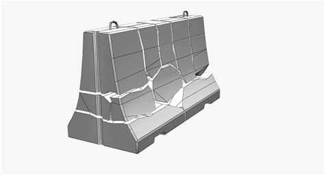 Concrete Barrier Broken 3d Model 3 Max 3ds Fbx Obj Free3d