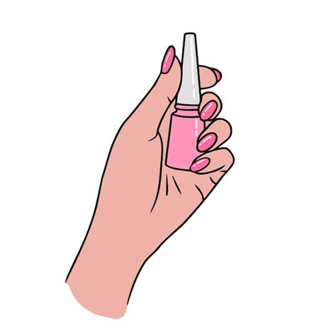 Premium Vector Hand With Bottle Of Nail Polish Manicure Beautiful