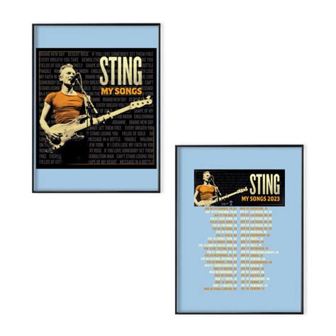 STING MY SONGS 2023 World Tour Poster Set Sting Tour 2023 Poster Set