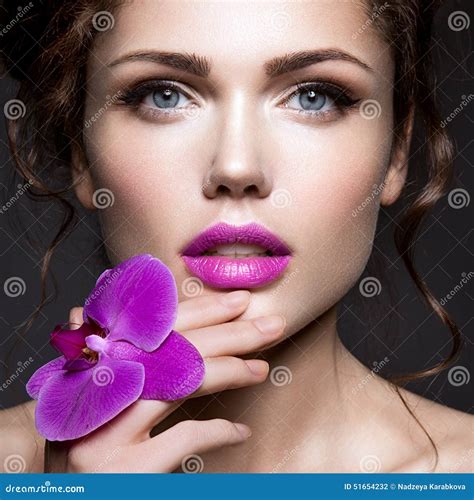 Beautiful Lady With A Wreath Of Flowers Stock Photo Image Of Care