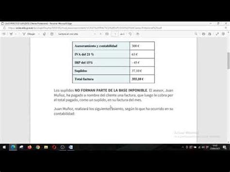 Contabilidad Factura Profesional Con Irpf Y Suplidos En Contasol Youtube