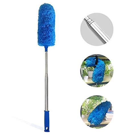 Delux Microfiber Feather Duster Extendable Duster With 100 Inches Extra Long Pole Bendable Head