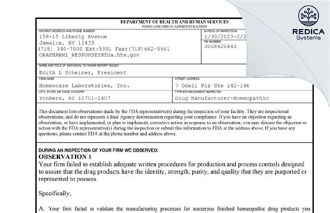 Homeocare Laboratories Inc Form Redica Systems Store