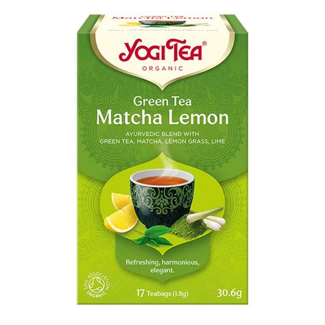 Ekologiczna Cytrynowa Herbata Ekspresowa Zielona Matcha Yogi Tea