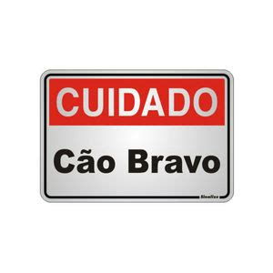 Placa Cuidado Cão Bravo Metal 23x16cm Leroy Merlin