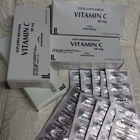 Jual Vitamin C 50mg Kimia Farma Per Strip Lembar Exp 2022 Shopee Indonesia