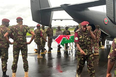 Guerre du M23 le corps du soldat Kenyan tué à Kibumba rapatrié à