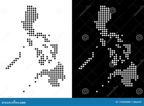 Philippines Maps With Markers Cartoon Vector Cartoondealer