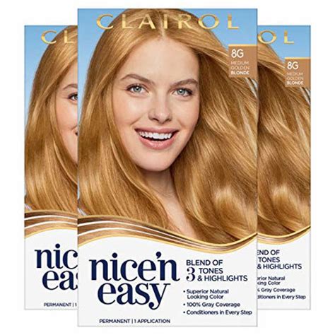 GetUSCart Clairol Nice N Easy Permanent Hair Color 8G Medium Golden Blonde Pack Of 3