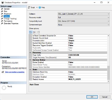 SQL Server Adviser SQL Server Propiedades De Base De Datos Opciones 4