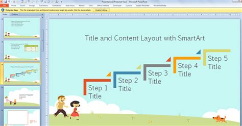 Gratuit Pentru Copii Powerpoint Template Cu Desene Animate Pentru