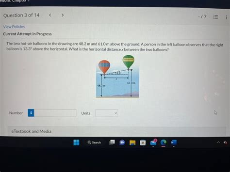 Solved The Two Hot Air Balloons In The Drawing Are M Chegg