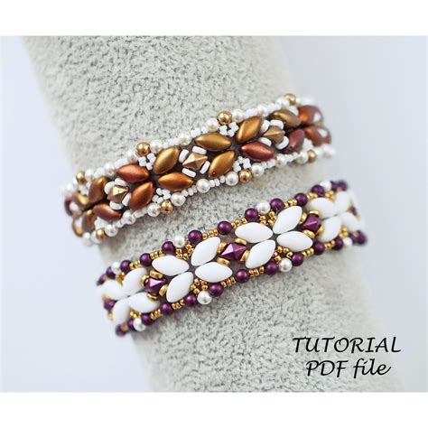 Beading Tutorial Bracelet Irisduo Two Hole Beads Beadwork Tutorial Bead Pattern Mini