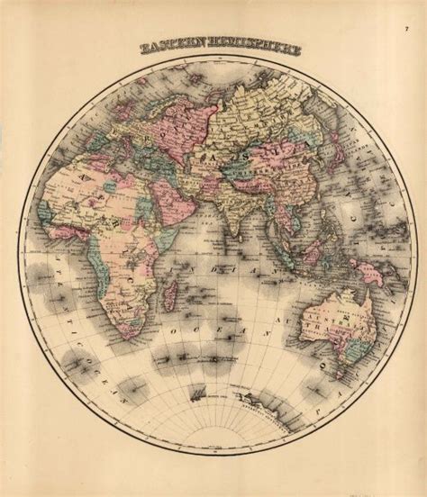 Grays 1876 Map Of The Eastern Hemisphere Art Source International