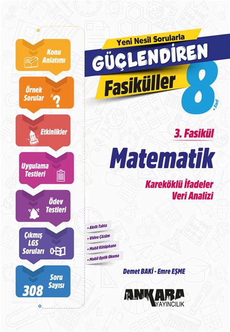 8 Sınıf Matematik Güçlendiren 3 Fasikül Ankara Yayıncılık