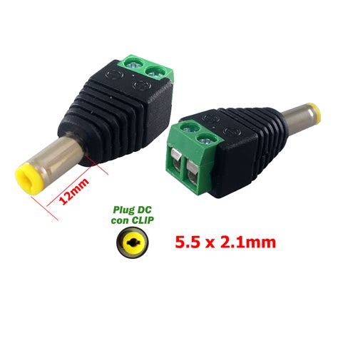 2x Adaptador DC Jack Macho 5 5 X 2 1 MM Alimentacion Clip Tira Led